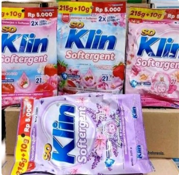 [*PAKET 5 PCS] SOKLIN 215g+10g| SOFTERGENT/DETERJEN BUBUK CUCI PAKAIAN